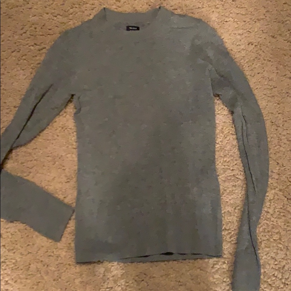 Aritzia talula grey long sleeve sheer top XS